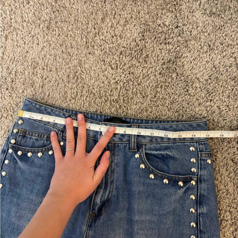 House of Harlow 1960 Blue Studded Flare Jeans - Picture 3 of 7